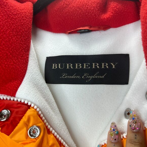 RARE Burberry Rainbow Stripe Down Filled Quilted Puffer Vest Concealed Zip S - Picture 5 of 15